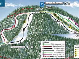 Pistekaart Oslo Skisenter Grefsenkollen