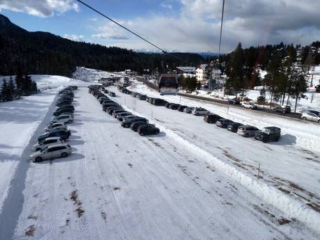 Val di Fassa (Fassatal): bereikbaarheid van en parkeermogelijkheden bij de skigebieden – Bereikbaarheid, parkeren Carezza