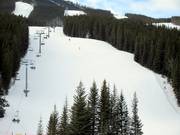 Uitzicht op de piste Lower North Axe