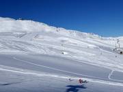 Uitzicht over het Schafbergplateau met de gemakkelijke pistes