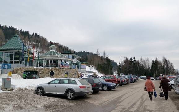 Hoog-Stiermarken: bereikbaarheid van en parkeermogelijkheden bij de skigebieden – Bereikbaarheid, parkeren Zauberberg Semmering