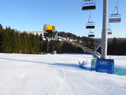 Krachtige sneeuwkanon in Zieleniec