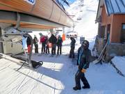 Zeer vriendelijk personeel bij het instappen van de stoeltjeslift