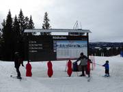 Pistekaart met pistebewegwijzering in het skigebied Åre
