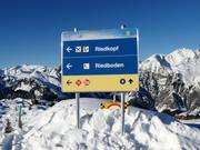 Pistebord bij een splitsing