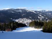 Uitzicht vanaf de Hromovka op het plaatsje Spindlermühle