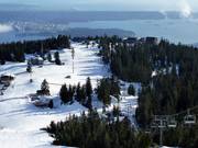 Uitzicht op de gemakkelijke afdaling Paradise