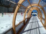 Uitzicht vanuit een overdekte transportband