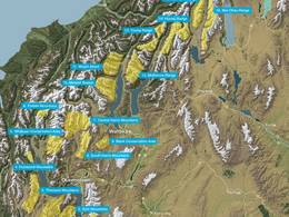 Pistekaart Southern Lakes