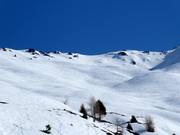 Uitzicht op de skiroutes van de Gueser Kopf