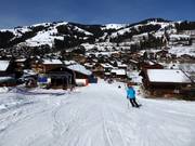 Sommige accommodaties in Schönried liggen direct aan de pistes.