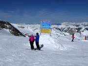 Goede bewegwijzering bij kruisingen van pistes