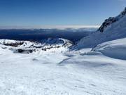 Uitzicht vanaf de Valley T-Bar naar het bergstation van de Sky Waka Gondola