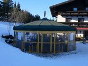 Après-ski paraplu bij Dolomitenhof