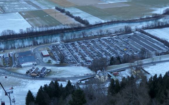 Millstätter See: bereikbaarheid van en parkeermogelijkheden bij de skigebieden – Bereikbaarheid, parkeren Goldeck – Spittal an der Drau
