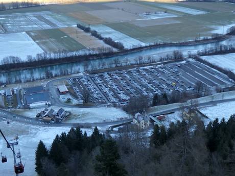 Spittal an der Drau: bereikbaarheid van en parkeermogelijkheden bij de skigebieden – Bereikbaarheid, parkeren Goldeck – Spittal an der Drau