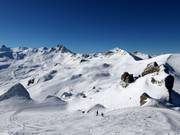 Diepe sneeuwhellingen tussen Leist en Plattis