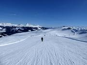 Breed en gemakkelijk presenteren zich de pistes op de Zweitausender