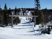Toegang tot het off-pistegebied Pudderskogen