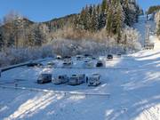 Camperplaats bij het dalstation in Ofterschwang