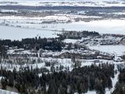 Uitzicht op de accommodaties in Teton Village