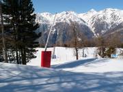 Uitgebreide besneeuwing in het skigebied