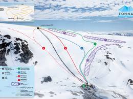 Pistekaart Fonna Glacier Ski Resort