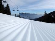 Perfect geprepareerde piste bij de Hexenkesselbahn