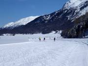 Langlaufloipe bij het dalstation Furtschellas