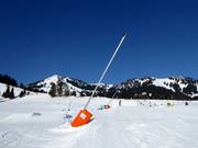 Sneeuwlansen in het skigebied Sudelfeld