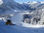 Sneeuwopslag aan de rand van de piste