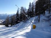 Sneeuwlansen in het skigebied Pejo