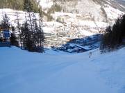 Moeilijke piste Enzenberg naar het dalstation