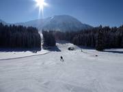 Droomachtig beginnersgebied bij de Braunilift en Bärenbadlift