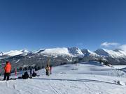 Uitzicht van Whistler Mountain op Blackcomb Mountain