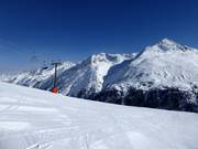 Brede pistes boven de boomgrens domineren in Vent