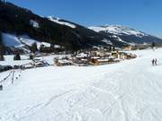 Uitzicht op de accommodaties in Aschau