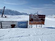 Pistebewegwijzering en pistekaart bij de Riksgränsfjället