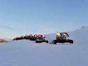 De pistebulldozers aan het werk