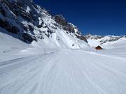 Start van de gemakkelijke dalafdaling bij Trübsee