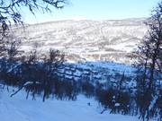 Uitzicht op de accommodaties Osthangsbyn