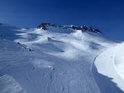 Ongesecureerde freeridehellingen bij de Hohe Scharte