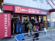 Verzorgde kassa-ruimte in het skigebied Bromont