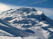 Uitzicht op de Freeriderberg Weissfluh