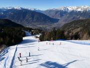 Uitzicht op de moeilijke piste Falzeben II