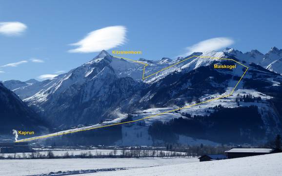 Kapruner Tal: Grootte van de skigebieden – Grootte Kitzsteinhorn/Maiskogel – Kaprun