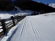Loipe in het noordse skicentrum Schlinig