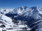 Uitzicht op het vakantieoord Saas-Fee