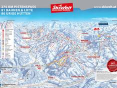 Pistekaart SkiWelt Wilder Kaiser-Brixental