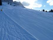 Perfect geprepareerde piste in het skigebied Carezza